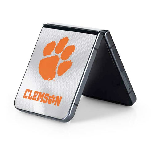Clemson University White Jersey Galaxy Z Flip5 5G Skin